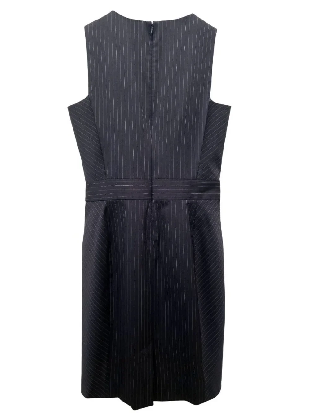 Brooks Brothers Red Fleece Navy Pinstripe Wool Blend Sheath Dress Women's Sz 4 - Picture 2 of 7
